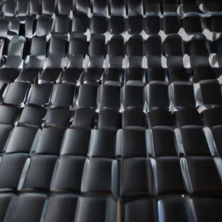 black checkered background