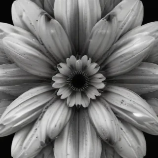 black and white flower png