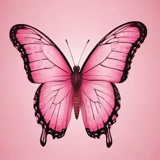 pink butterfly clipart