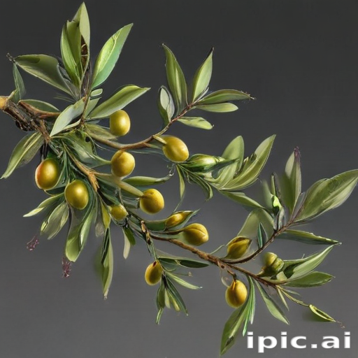 Vibrant Olive Branch with Lush Green Leaves and Ripening Olives