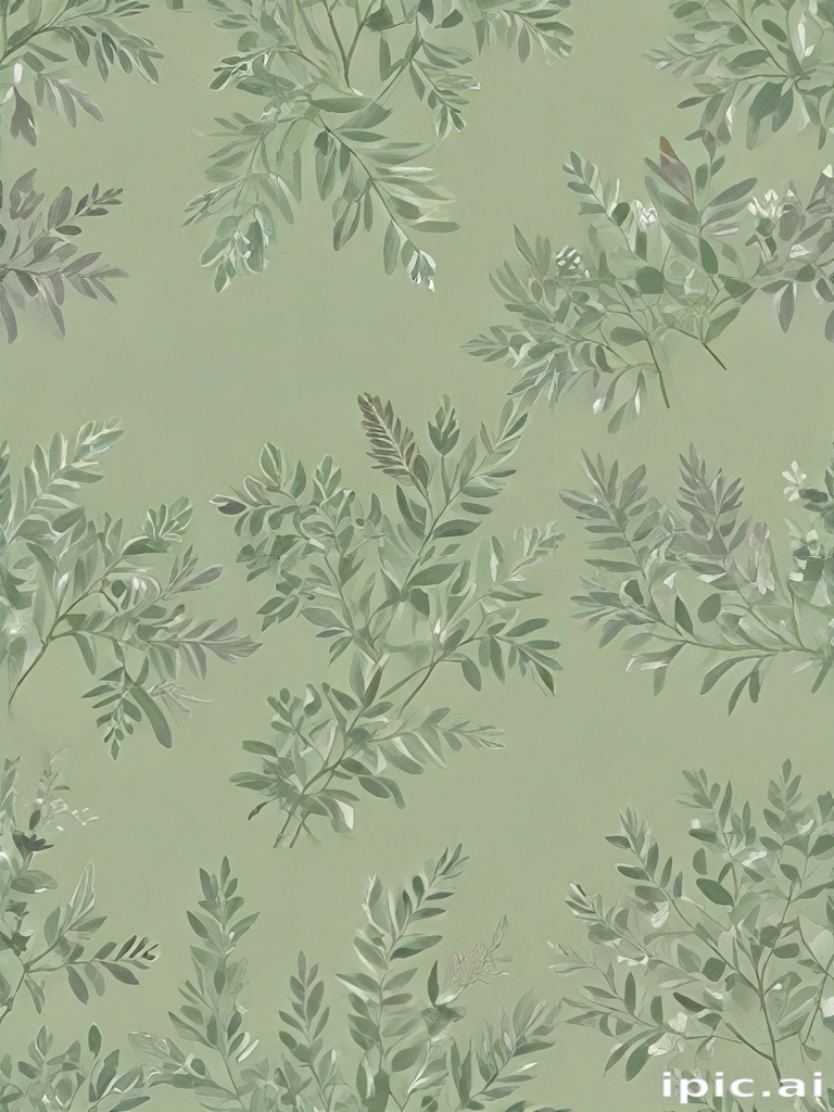 Elegant Green Background Featuring Delicate Leaves and Natural ...