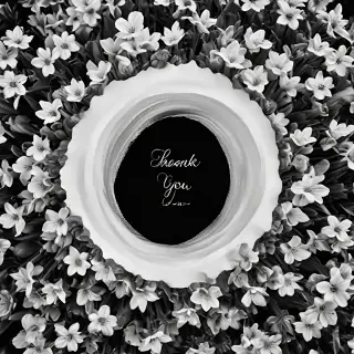 thank you black and white