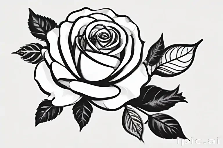roses clipart black and white