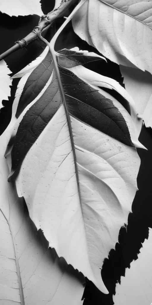 leaf white and black