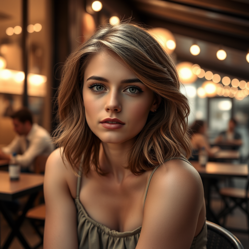 photo of young woman, [Ana de Armas:Emma Watson:0.5], highlight hair, sitting outside restaurant, wearing dress, rim lighting, studio lighting, looking at the camera, dslr, ultra quality, sharp focus, tack sharp, dof, film grain, Fujifilm XT3, crystal clear, 8K UHD, highly detailed glossy eyes, high detailed skin, skin pores
negative: disfigured, ugly, bad, immature, cartoon, anime, 3d, painting, b&w