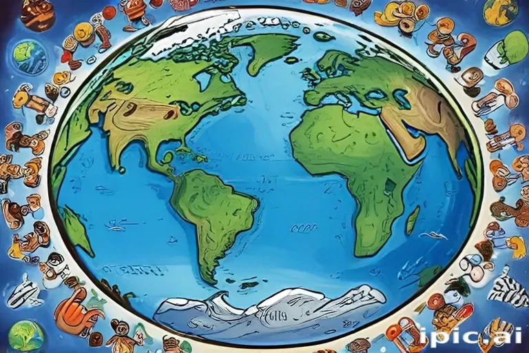 cartoon picture of the planet earth