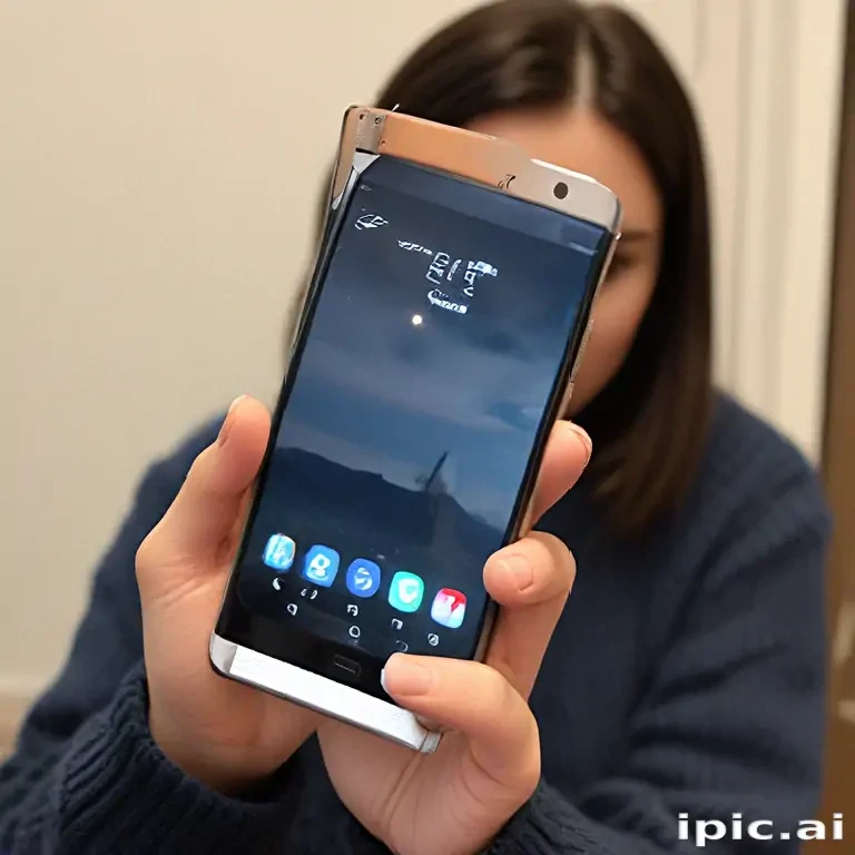 holding phone