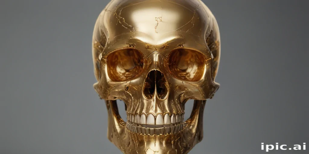 transparent gold skull