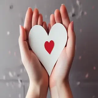 hand heart aesthetic