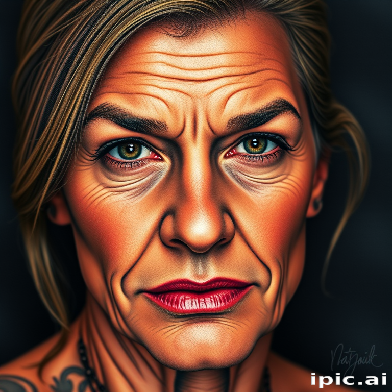 Hyper-realistic color portrait tattoo capturing every nuance of facial features and expressions, lifelike skin tones and textures, extraordinary attention to detail for a photographic quality