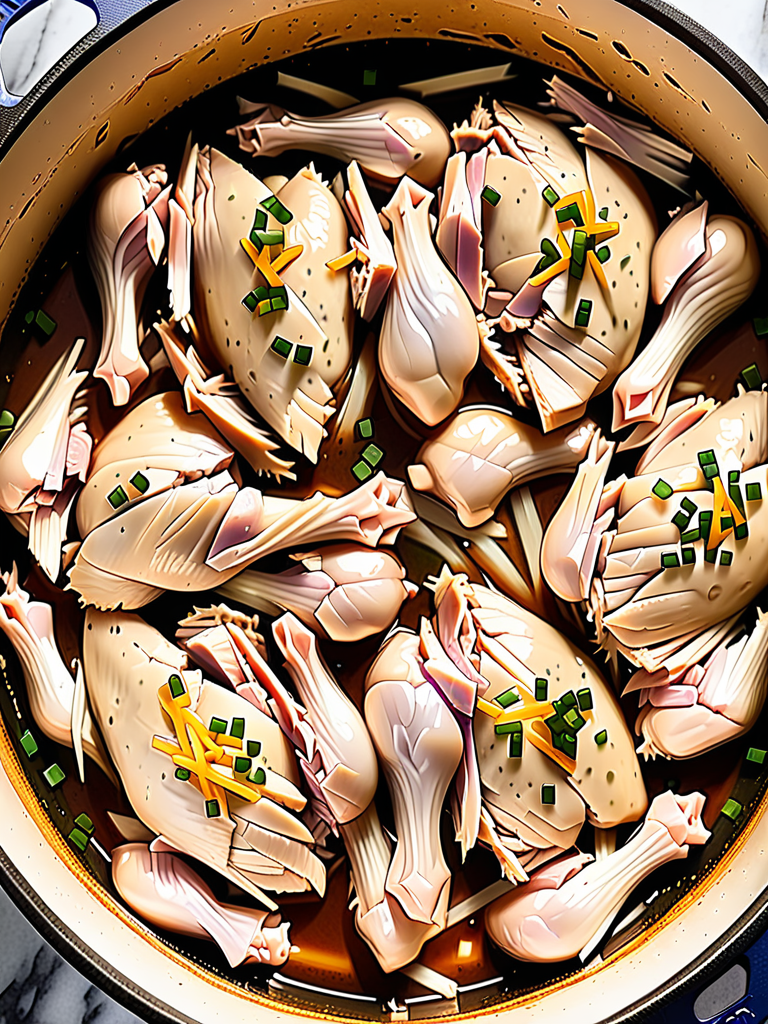 shredded chicken in dutch oven