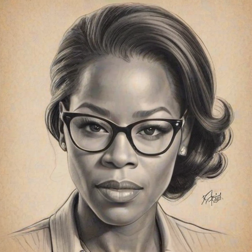 Alluring Regina King, pencil sketch, portrait of Enticing woman 1956s in glasses, hair style beatnik, outline, clear lines, fine lines, 8k