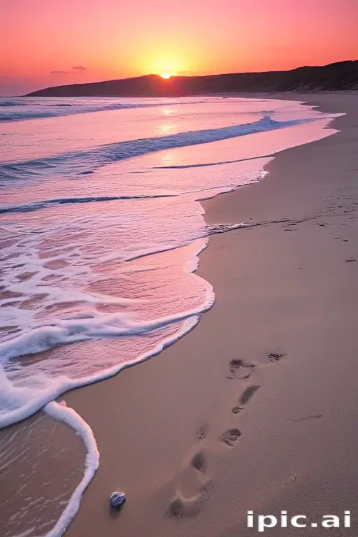 pink beach sunset