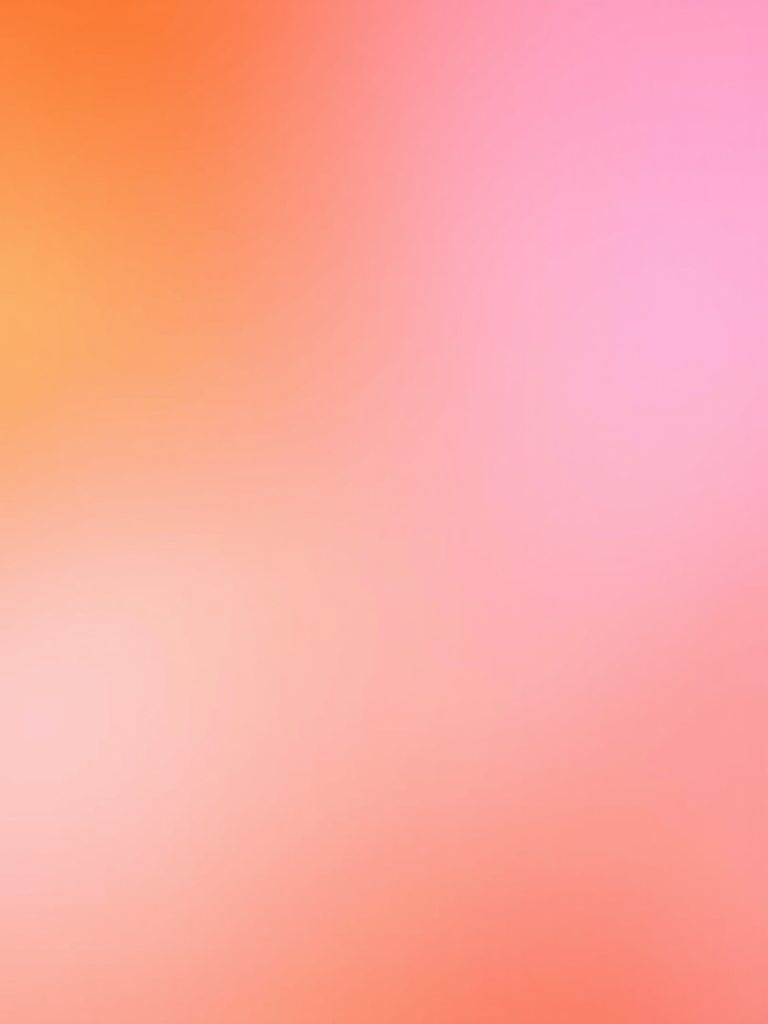 Create a smooth gradient background transitioning from orange to pink, using a DSLR camera with a 50mm lens, aperture set to f/1.8, ISO 100, and a shallow depth of field for a soft focus effect.