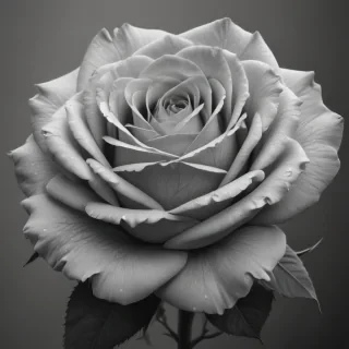 rose drawing black and white
