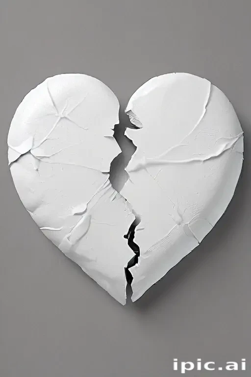 white broken heart