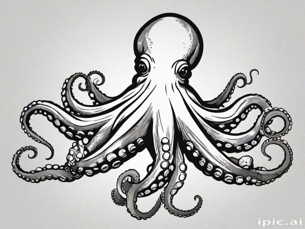 octopus clip art black and white
