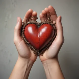 hand heart aesthetic