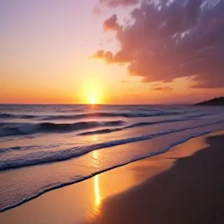sun set on beach