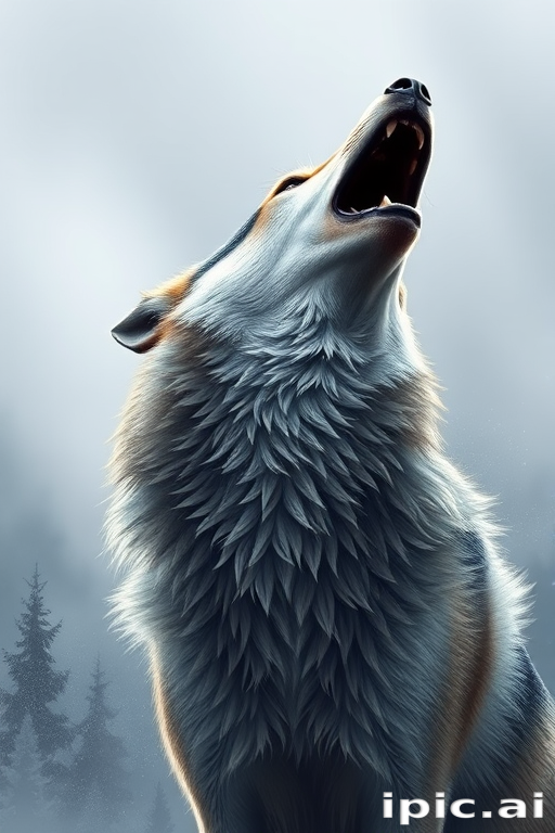 wolf howling png