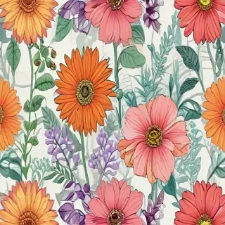 color drawing flowers