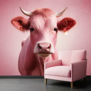 pink cow wallpaper