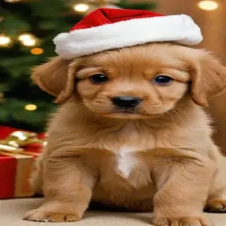 puppy christmas dog wallpaper