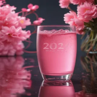 pink happy new year 2024