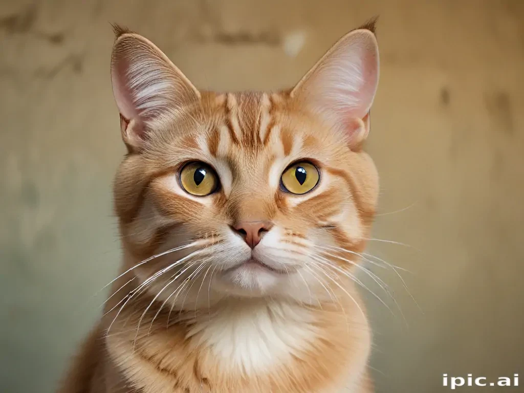 A Majestic Orange Tabby Cat with Striking Eyes and Fluffy Fur