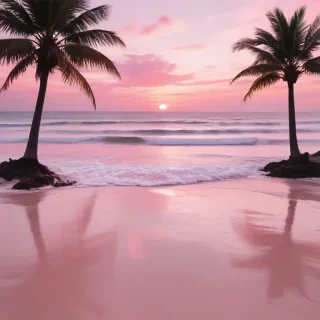 pink beach aesthetic