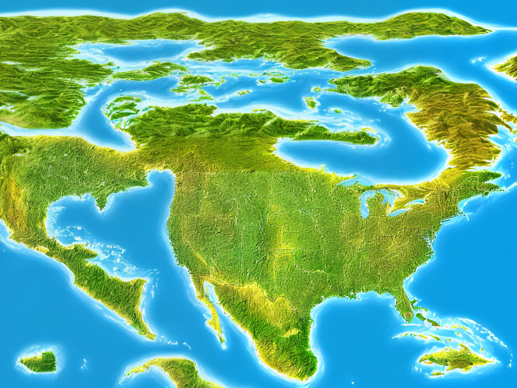 Real world map, 2D, cartoon style, high quality, high detail