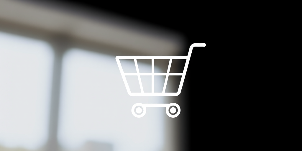 create a high-resolution image of a shopping cart logo with a minimalistic design, use a DSLR camera, 50mm lens, aperture f/2.8, ISO 100, natural lighting, focus on the cart's outline and details