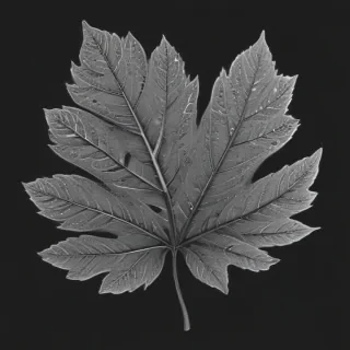 clipart of leaf black and white