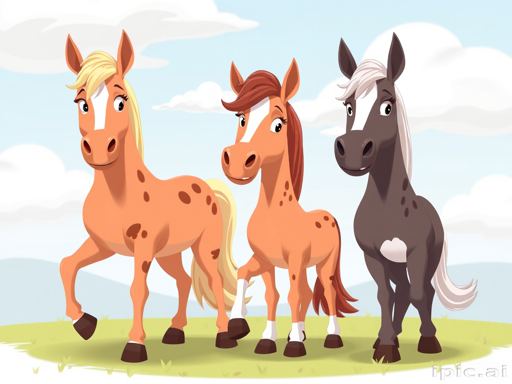 cartoon horses