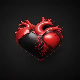 heart with black background