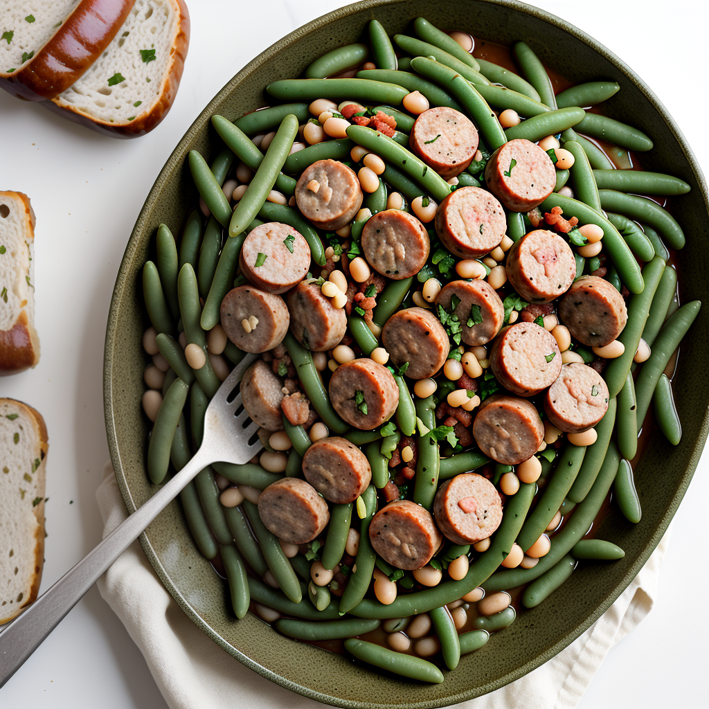 greens and beans with sausage