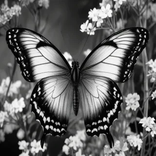 black and white butterfly wallpaper