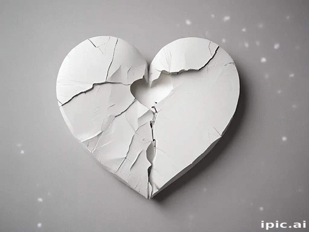 white broken heart