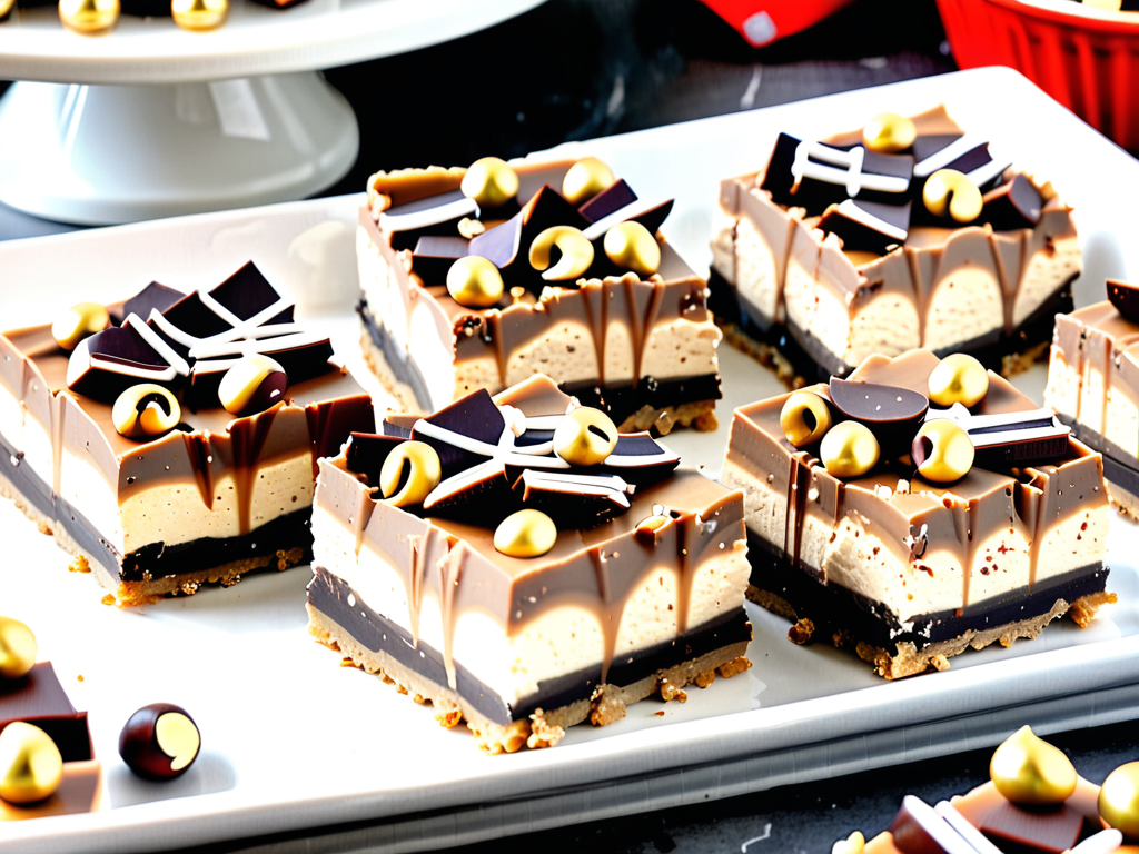 no bake buckeye cheesecake bars