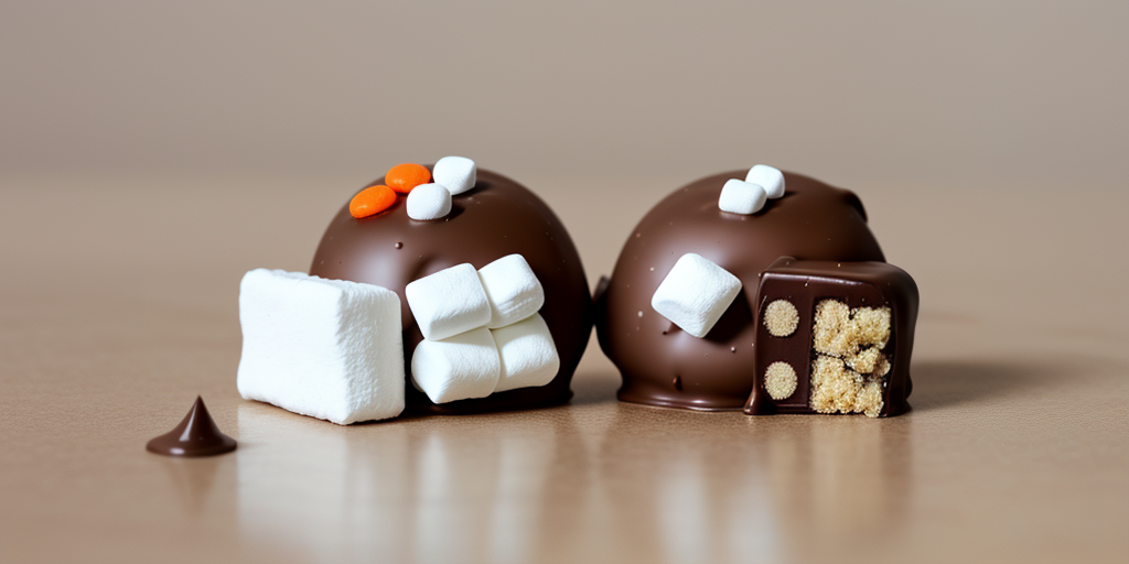 candy with chocolate and marshmallow