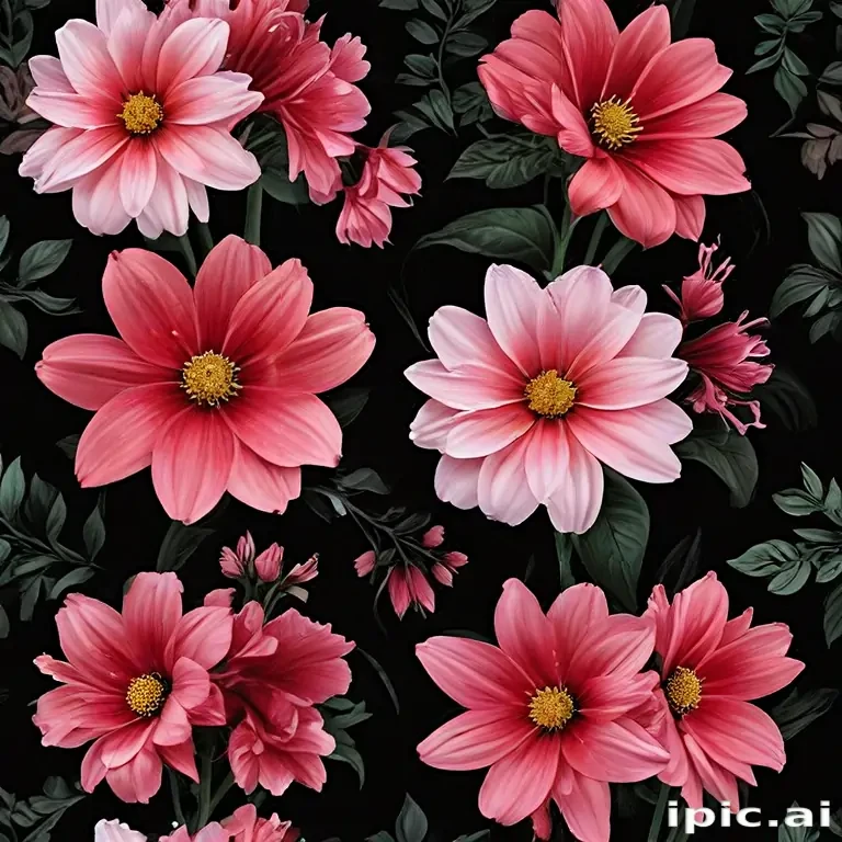 flower black background