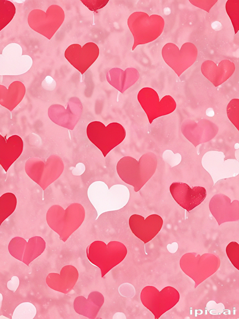 Colorful Hearts on a Soft Pink Background for Romantic Celebrations