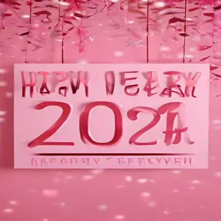 pink happy new year 2024