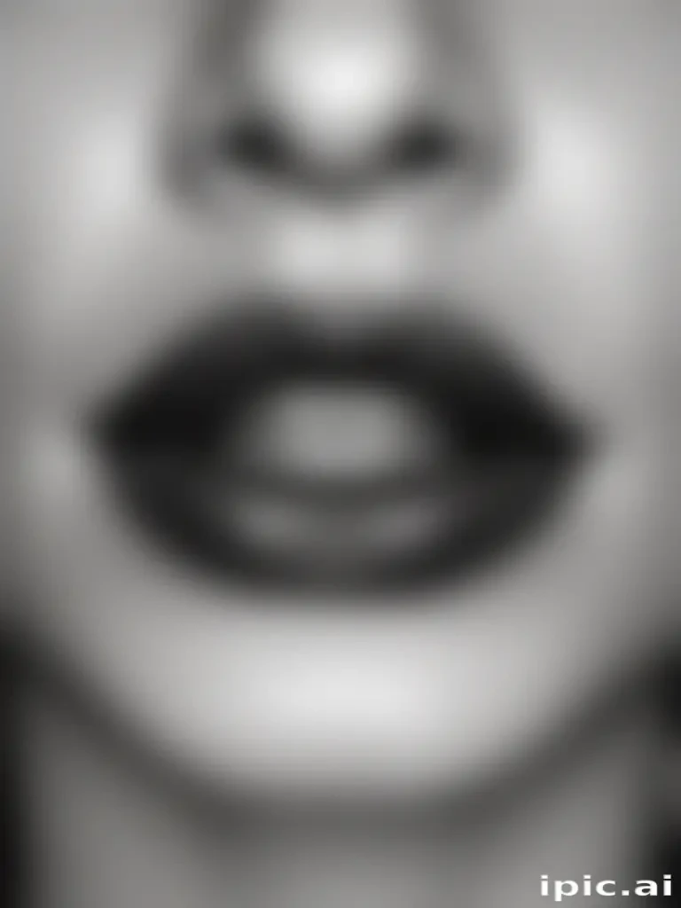 lips black and white clipart
