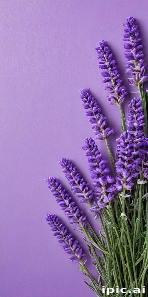Vibrant Lavender Flowers Against a Soft Purple Background for Tranquil ...