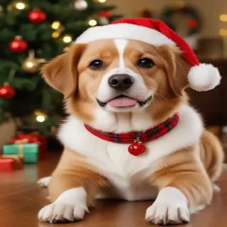 christmas dog wallpaper cute