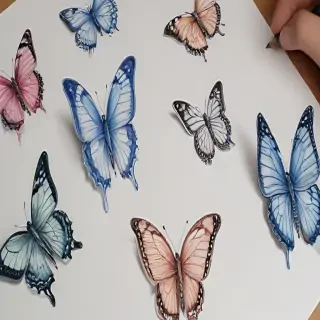 drawing butterflies