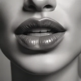 lips clipart black and white