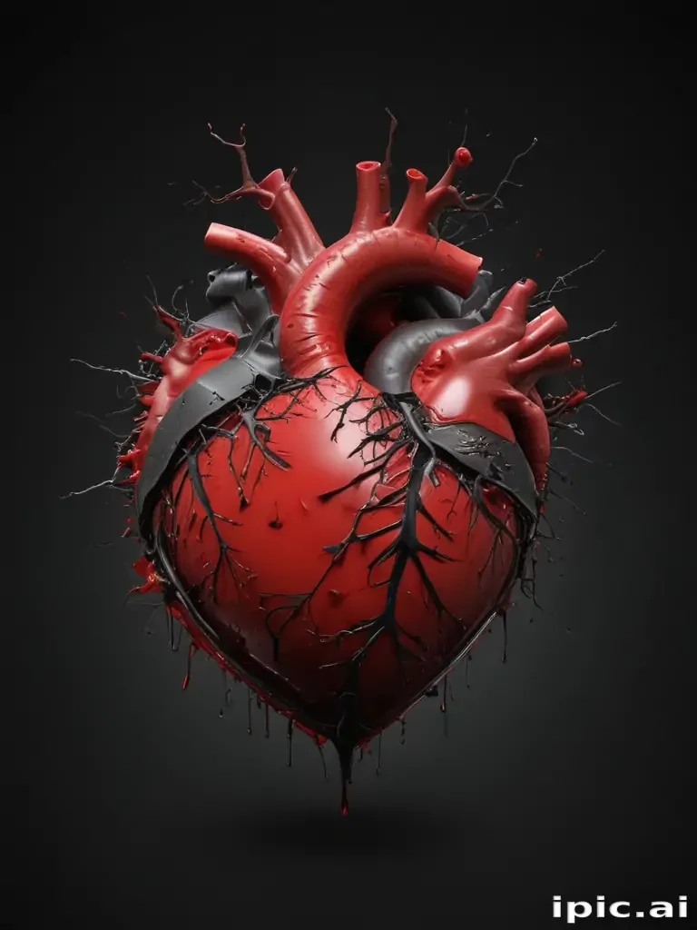 broken heart black background