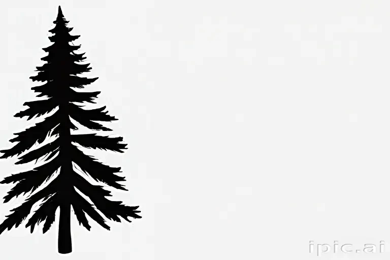 pine tree clip art black and white